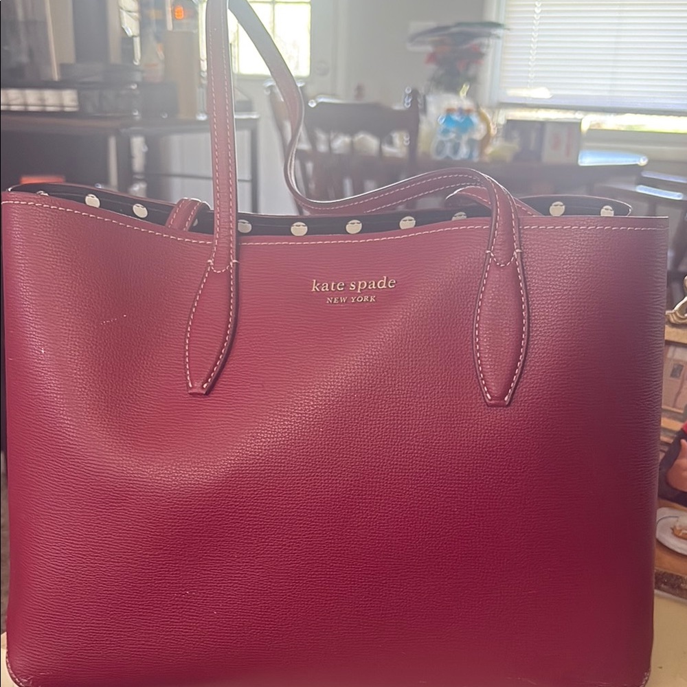Kate Spade Red Tote Bag with Structured Design